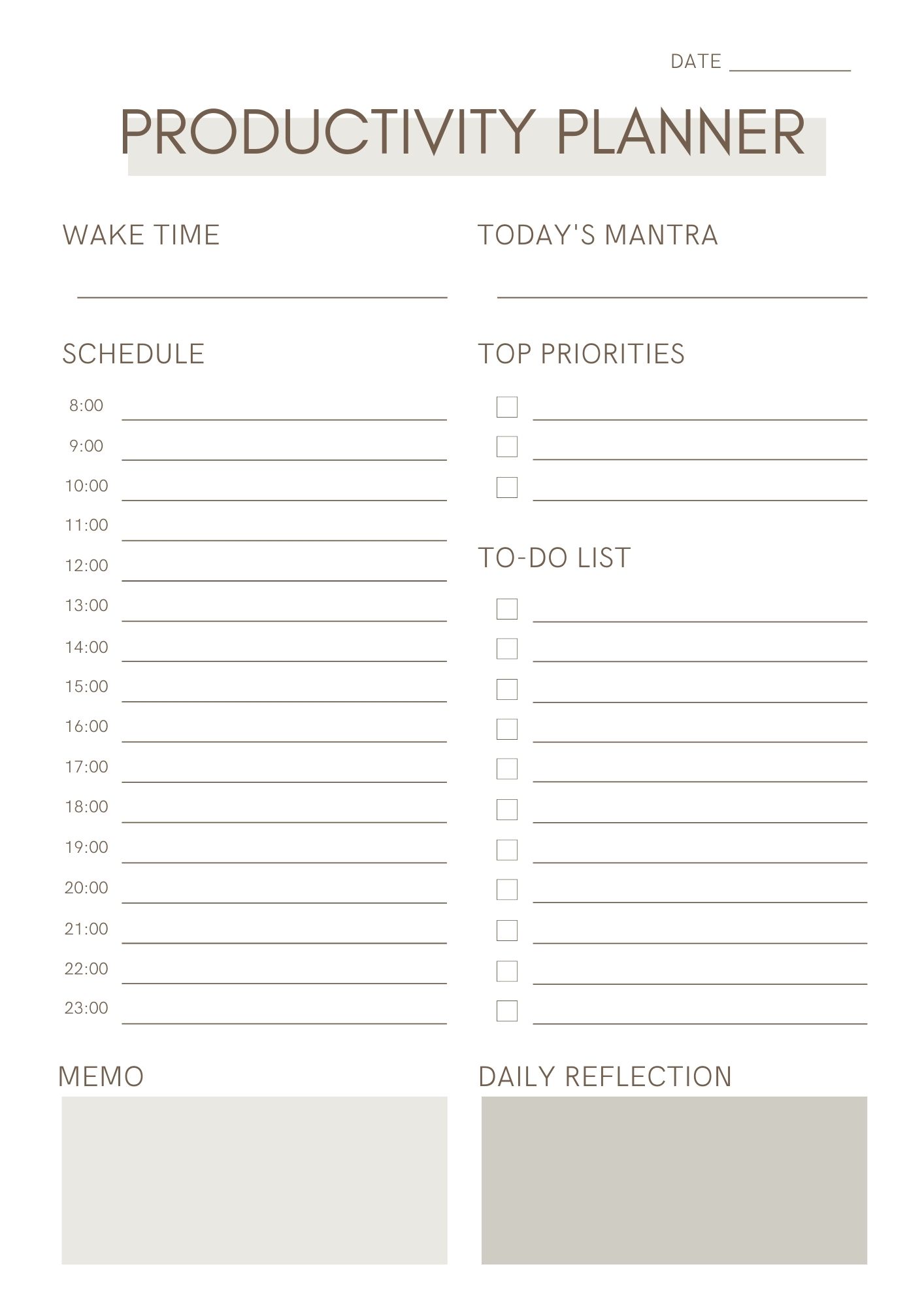 Productivity Planner